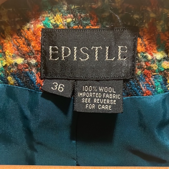 Vintage Epistle 100% Wool Tweed Blazer - Picture 2 of 4